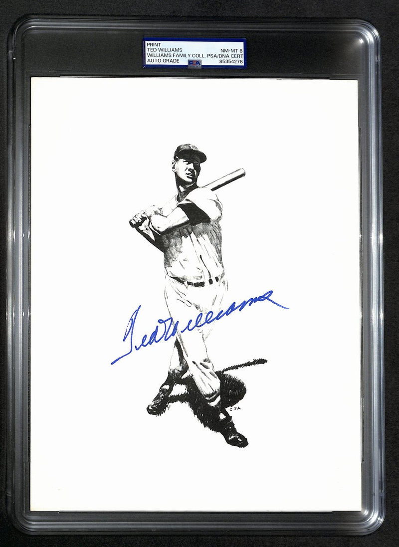 Ted Williams Signed/Auto 8x10 Photo/Print Red Sox PSA/DNA Slabbed 193012