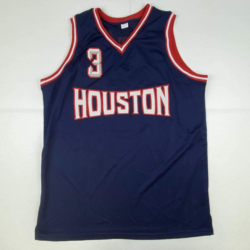 Autographed/Signed Steve Francis Houston Blue Basketball Jersey JSA COA