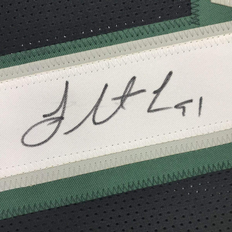 Framed Autographed/Signed Fletcher Cox 35x39 Philadelphia Black Football Jersey JSA COA