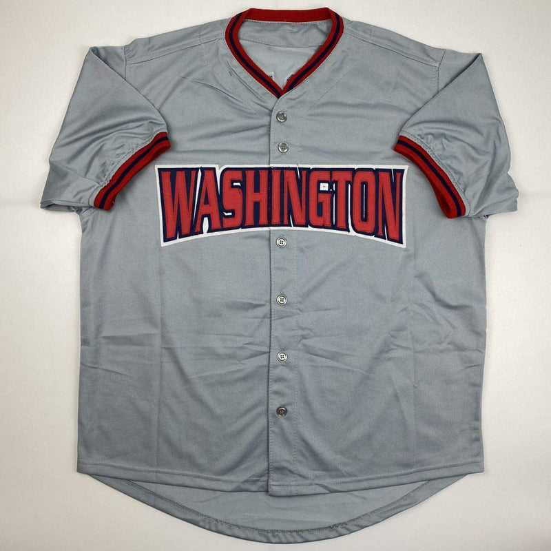 Autographed/Signed Howie Kendrick Washington Grey Baseball Jersey JSA COA