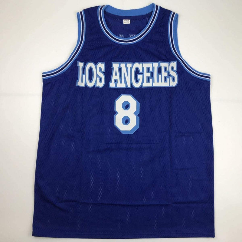 Autographed/Signed Kobe Bryant #8 Los Angeles LA Blue Retro Basketball Jersey PSA/DNA COA
