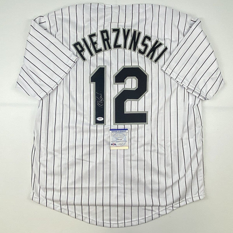 Autographed/Signed AJ A.J. Pierzynski Chicago Pinstripe Baseball Jersey PSA/DNA COA