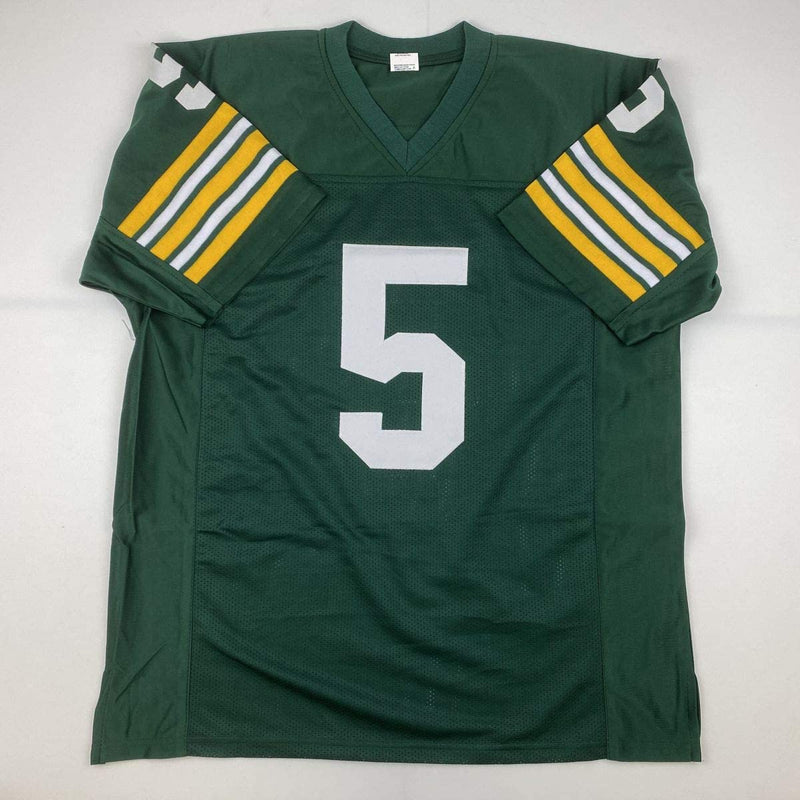 Autographed/Signed Paul Hornung Green Bay Green Football Jersey JSA COA