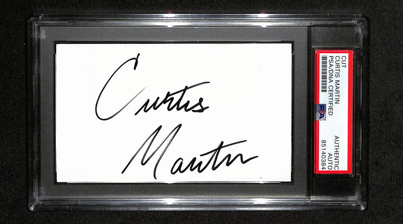 Curtis Martin  Autographed 3x5 Cut Card PSA/DNA 186522