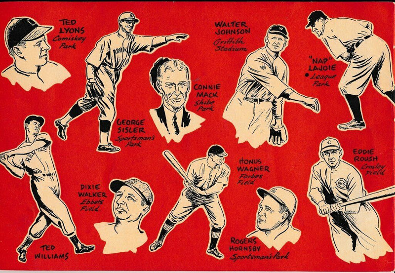 1947 Boston Globe Hall of Fame Cartoons of Major League Ball Parks Book 142069