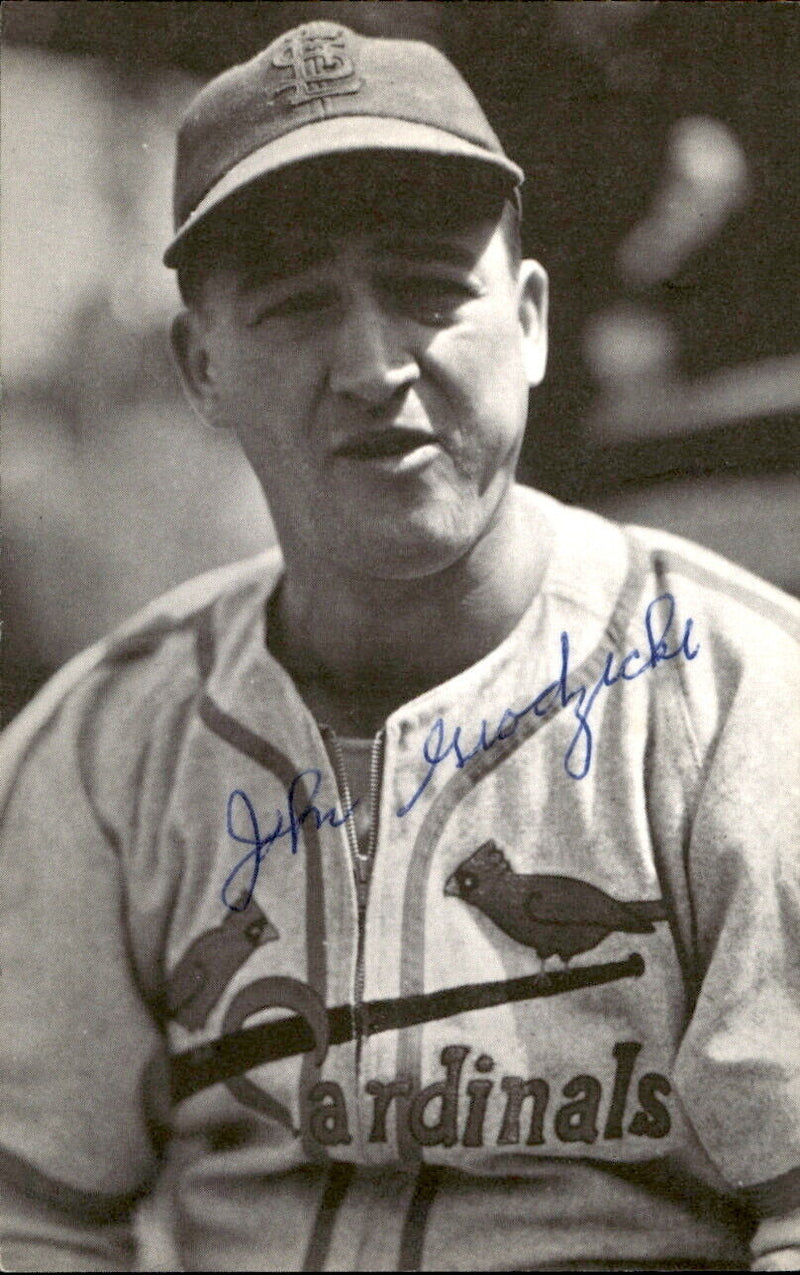 Johnny Grodzicki Cardinals d. 1998 Signed/Auto 3x5  Photo 178411