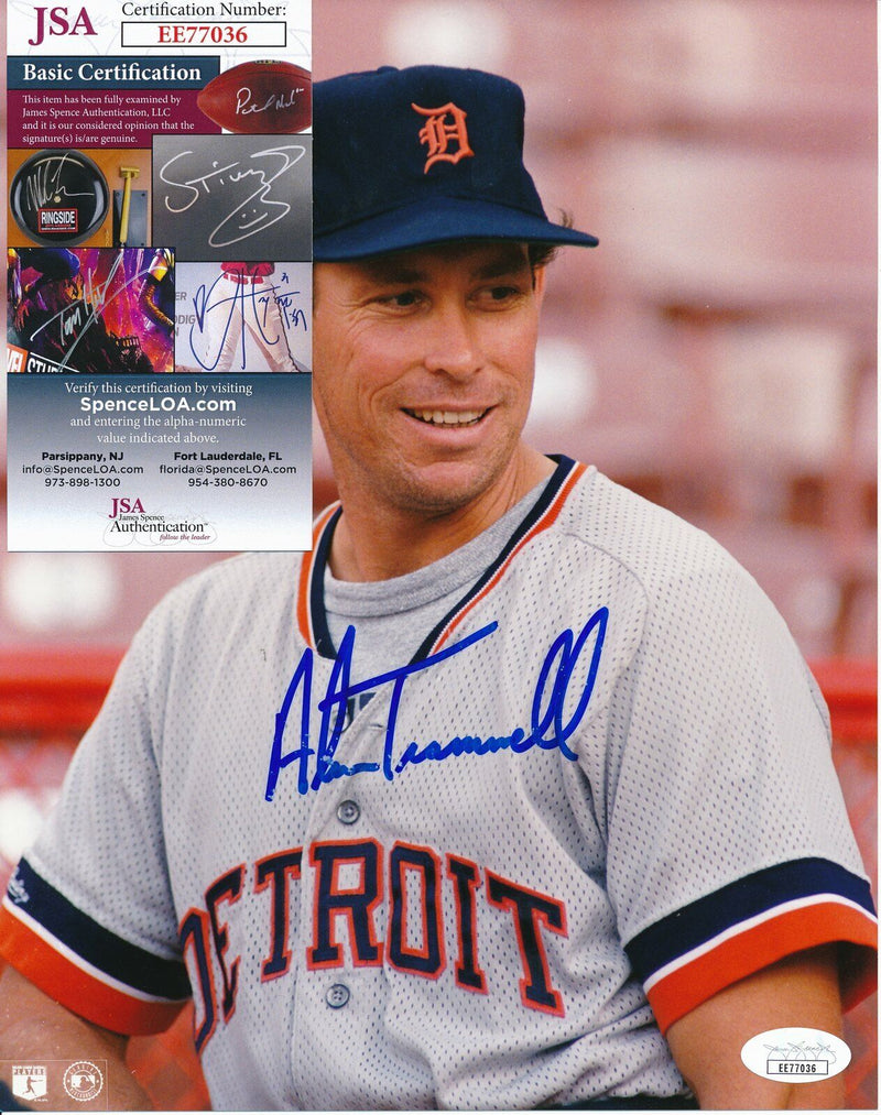 Alan Trammell Detroit Tigers Signed/Autographed 8x10 Photo JSA 144803