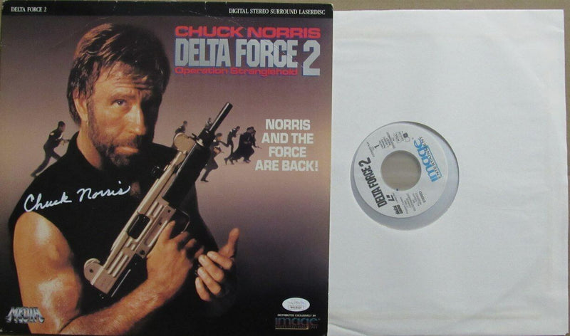 Chuck Norris Autographed Laser Disk "Delta Force 2" Movie JSA