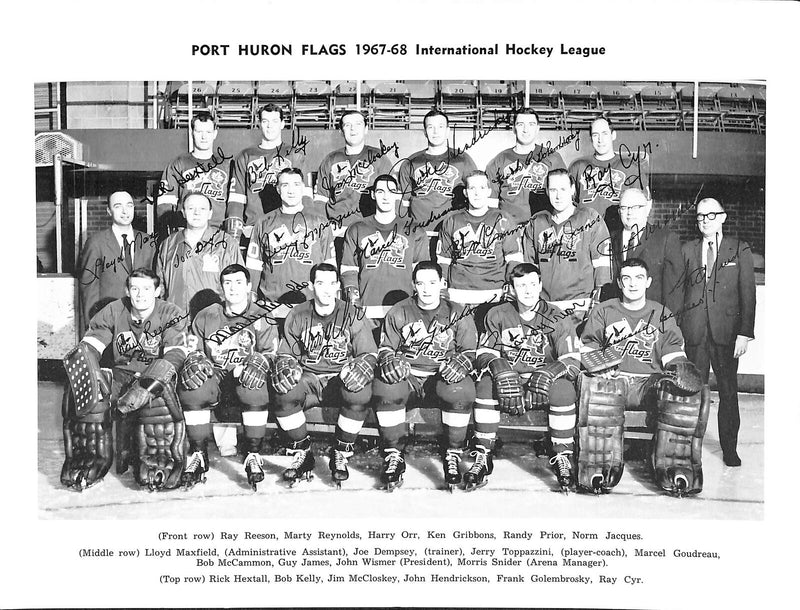 1967-68 Port Huron Flags IHL Team Issued 8x10 Team Photo 180729