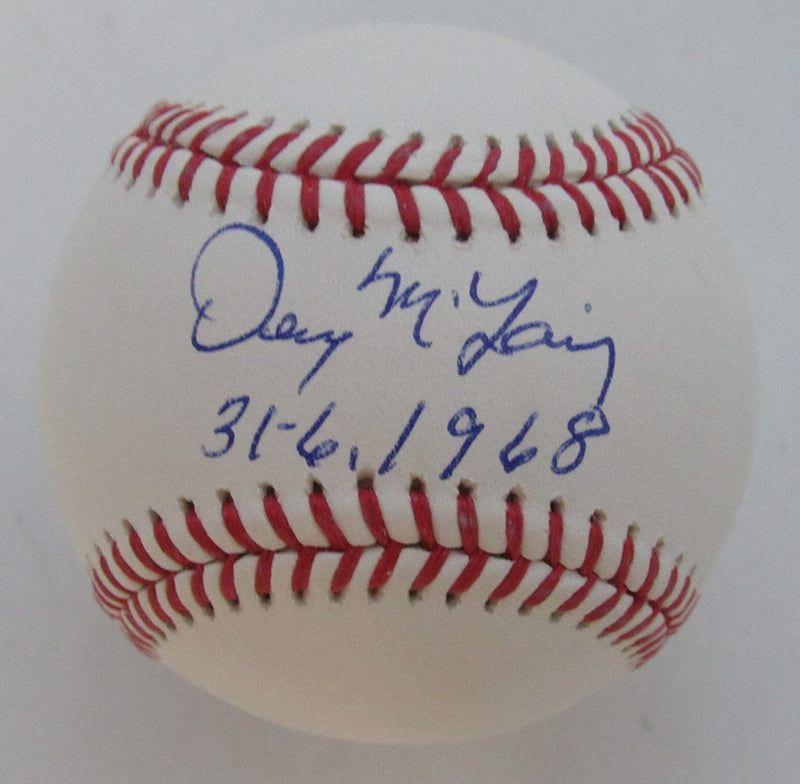 Denny McLain Autographed/Inscribed OML Baseball Tigers JSA 189362