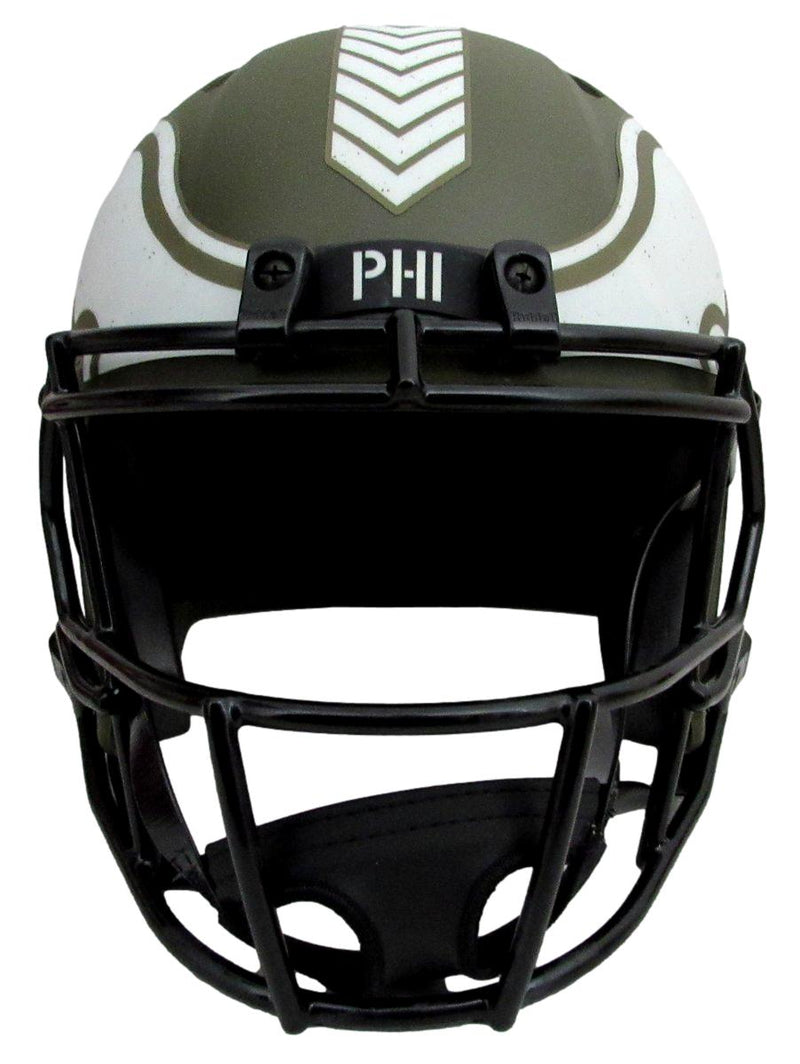 Brian Dawkins Signed Salute to Service Full Size Replica Helmet PSA 191833