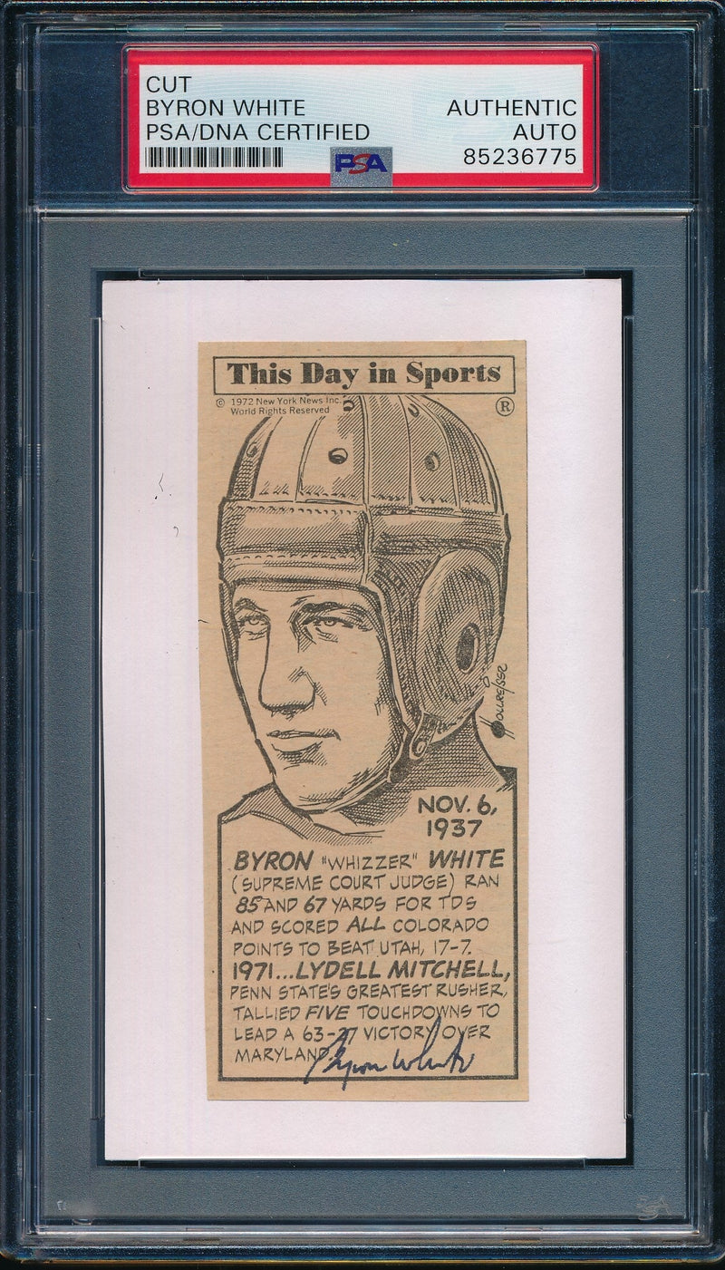 Byron "Whizzer" White CFB HOF Signed Cut on 3x5 Card Colorado  PSA/DNA 188300