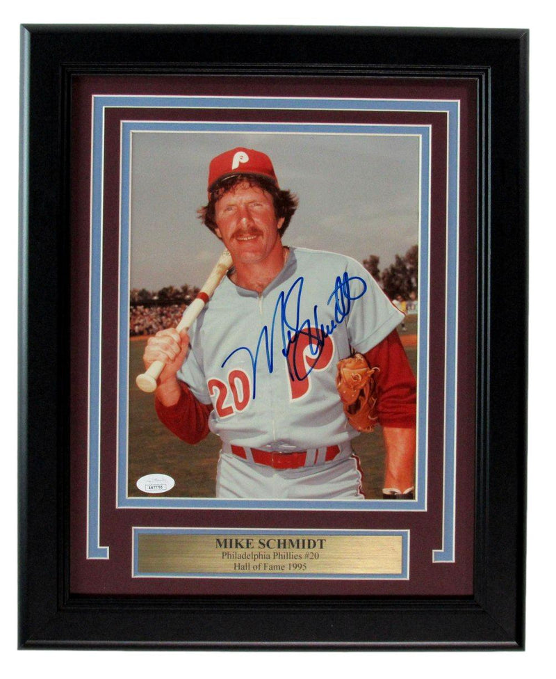 Mike Schmidt HOF Signed/Auto 8x10 Photo Philadelphia Phillies Framed JSA 190853