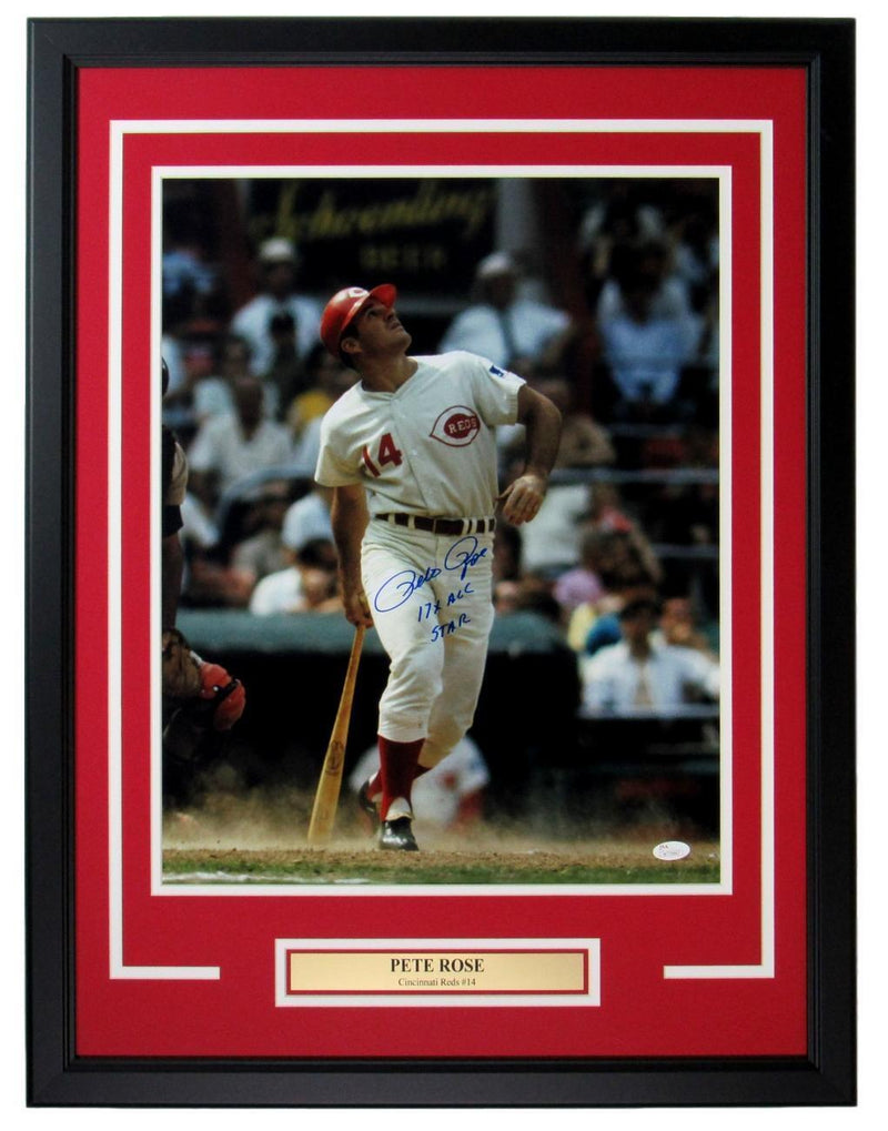 Pete Rose Cincinnati Reds Framed/Signed "17X All Star" 16x20 Photo JSA W776867
