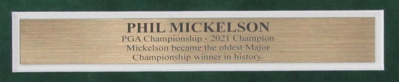 Phil Mickelson Autographed 2021 PGA Championship Pin Flag Framed Beckett 188980