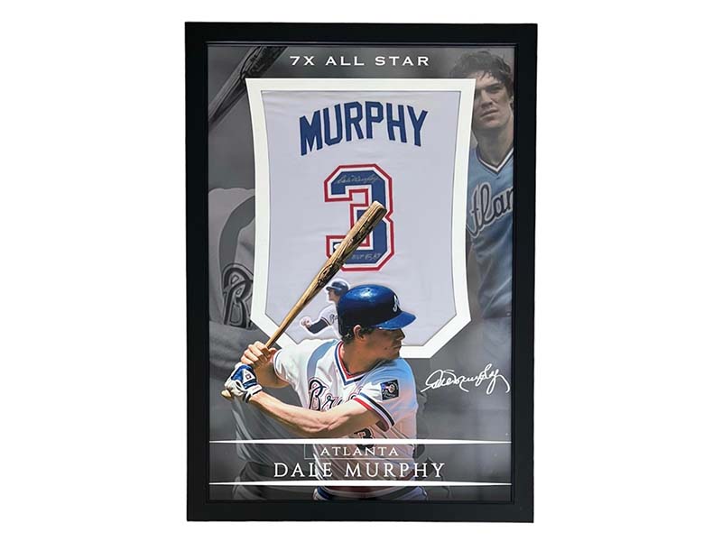 Dale Murphy Autographed 40x27 Framed Baseball Jersey JSA