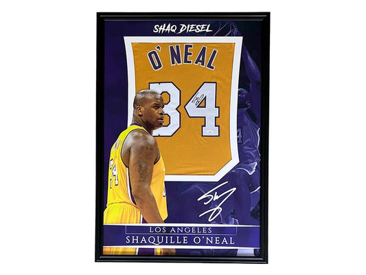 Shaquille O'Neal Signed Framed 16x20 Los Angeles Lakers Dunk Photo