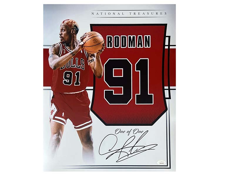 Dennis Rodman Autographed Chicago Bulls 16x20 Photo JSA