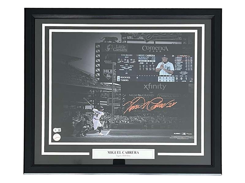 Miguel Cabrera Autographed Detroit Tigers 16x20 Frame Photo Beckett