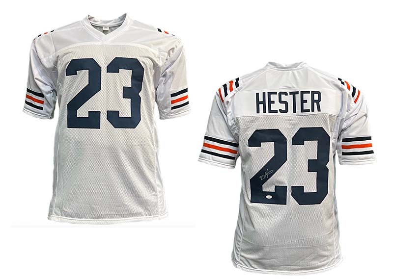 Devin Hester Autographed 100 Anniversary White Pro Style Football Jersey JSA