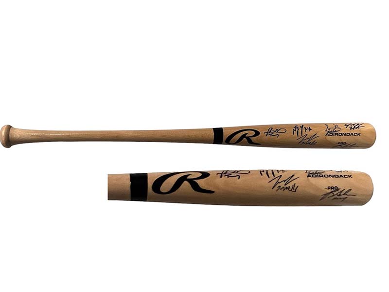 The Sandlot Cast Autographed Rawlings Blond Bat (Beckett)