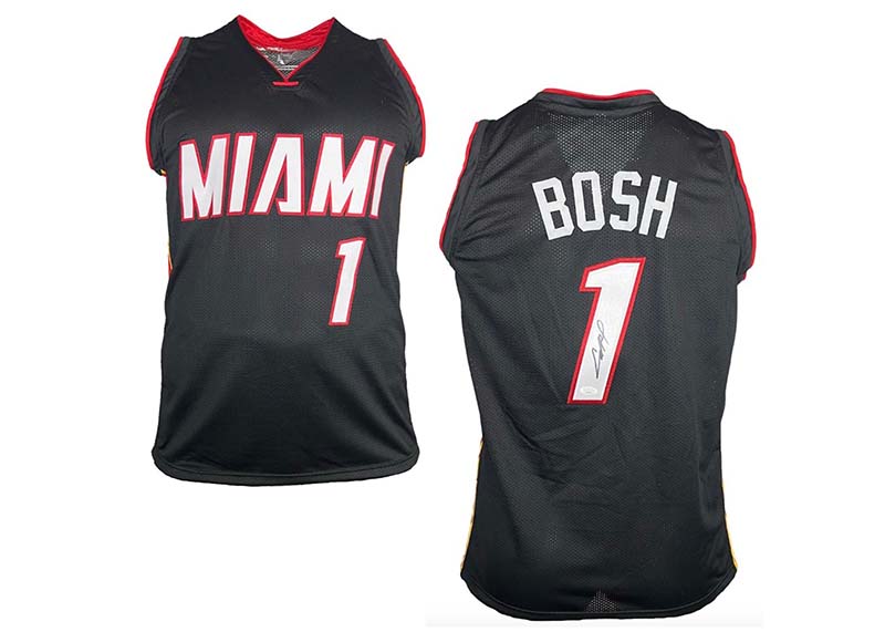 Chris Bosh Autographed Black Miami Basketball Jersey JSA