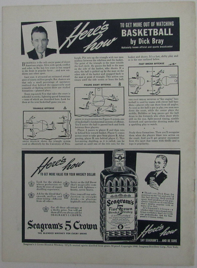 1940 NCAA Basketball Doubleheader Games Program at Madison Square Garden  145179