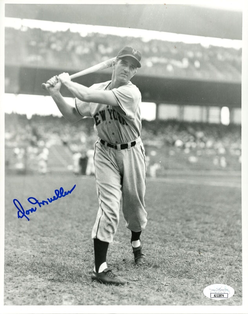 Don Mueller Autographed 8x10 Photo New York Giants JSA 177873