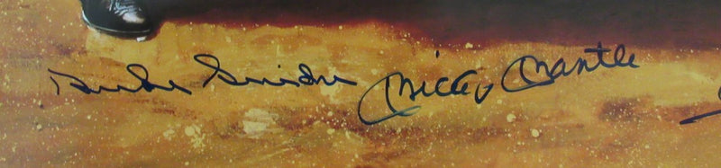 Mickey Mantle/Willie Mays/Duke Snider Multi-Autographed 26x23 Lithograph PSA/DNA