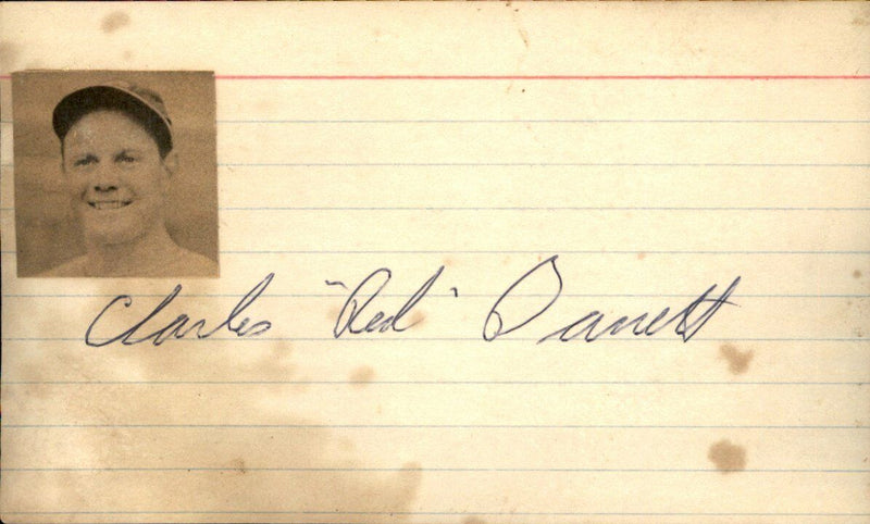 Red Barrett Braves/Cardinals d.1990 Signed/Autographed 3x5 Index Card 162622