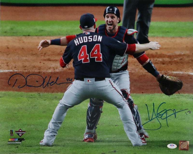 2019 World Series Last Out Hudson/Gomes Nationals Signed 16x20 Photo PSA/DNA 605