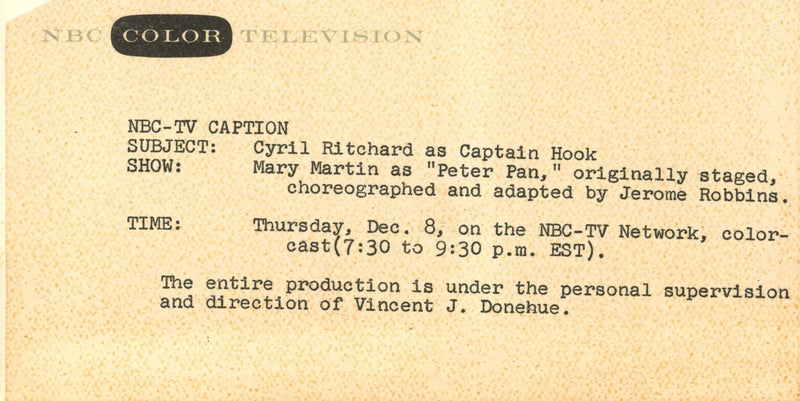 Cyril Ritchard Signed/Inscr 7x9 B/W Photo Actor "Captain Hook" PSA/DNA 192075
