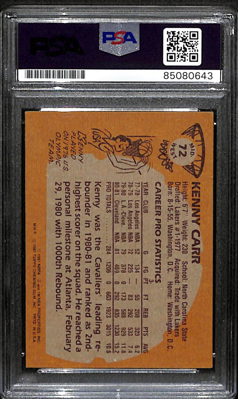 Kenny Carr Signed 1981 Topps Card #72 Cleveland Cavaliers PSA/DNA 185088
