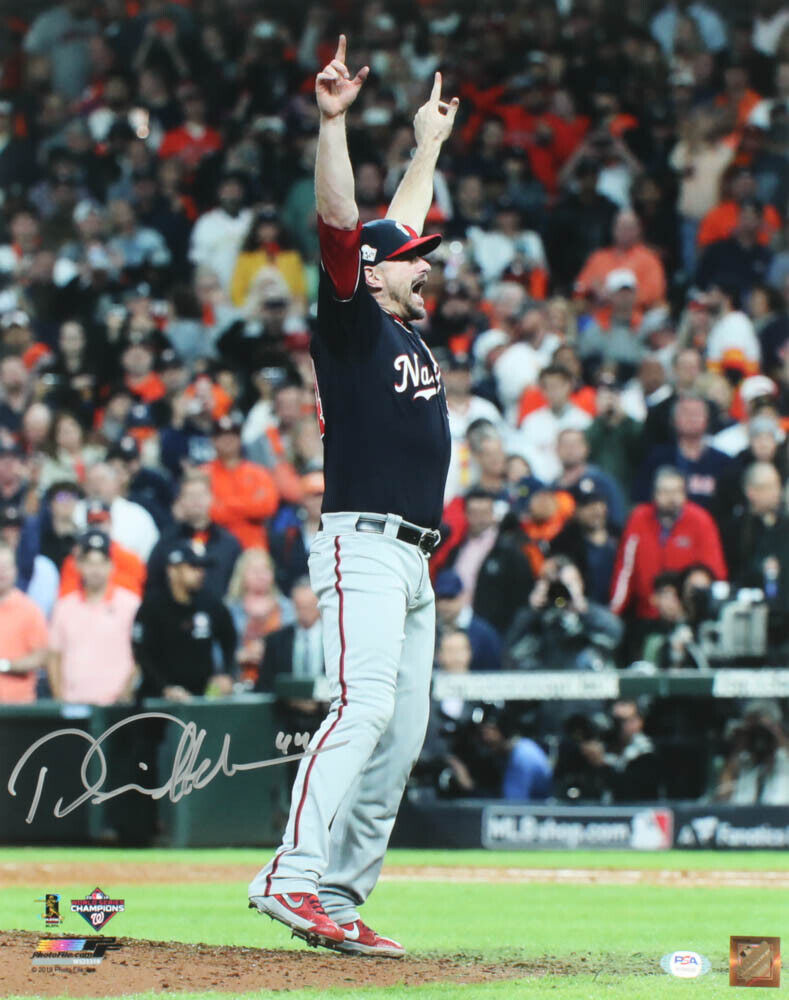 Daniel Hudson World Series 2019  Nationals Signed 16x20 Photo PSA/DNA 156670