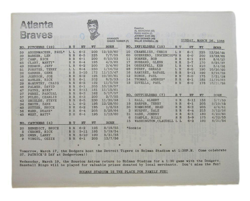 1986 Los Angeles Dodgers Multi Signed Spring Training Program incl. Russell