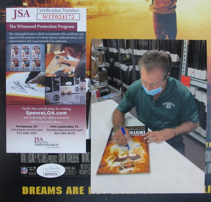Vince Papale Eagles Autographed/Signed 11x17 Invincible Photo/Poster JSA 154261