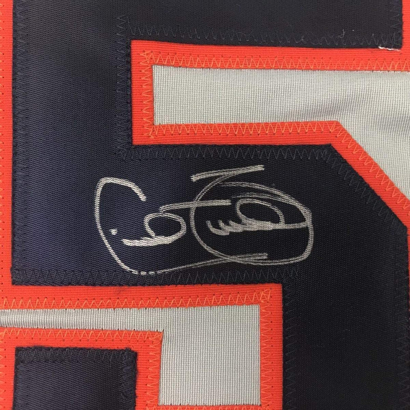 Framed Autographed/Signed Cecil Fielder 35x39 Detroit Grey Baseball Jersey JSA COA