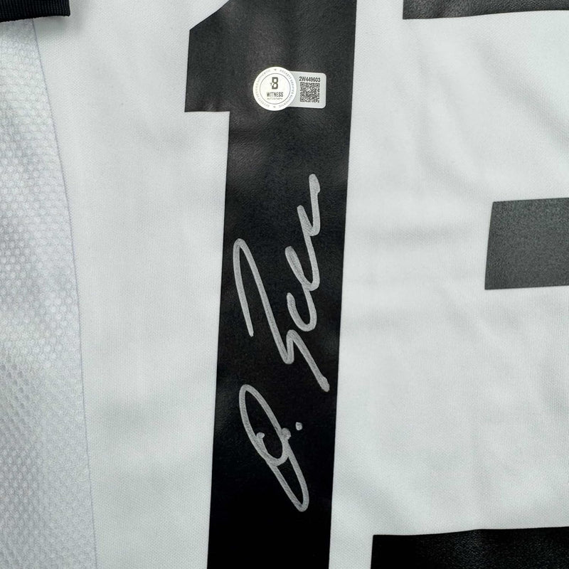 Framed Autographed/Signed Michael Ballack 35x39 Germany White Soccer World Cup Jersey Beckett BAS COA