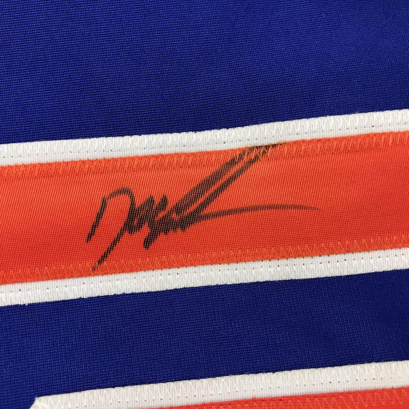 Autographed/Signed Dwight Doc Gooden New York Blue Baseball Jersey JSA COA