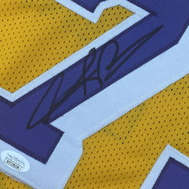 Autographed/Signed Dennis Rodman Los Angeles LA Yellow Basketball Jersey JSA COA #2