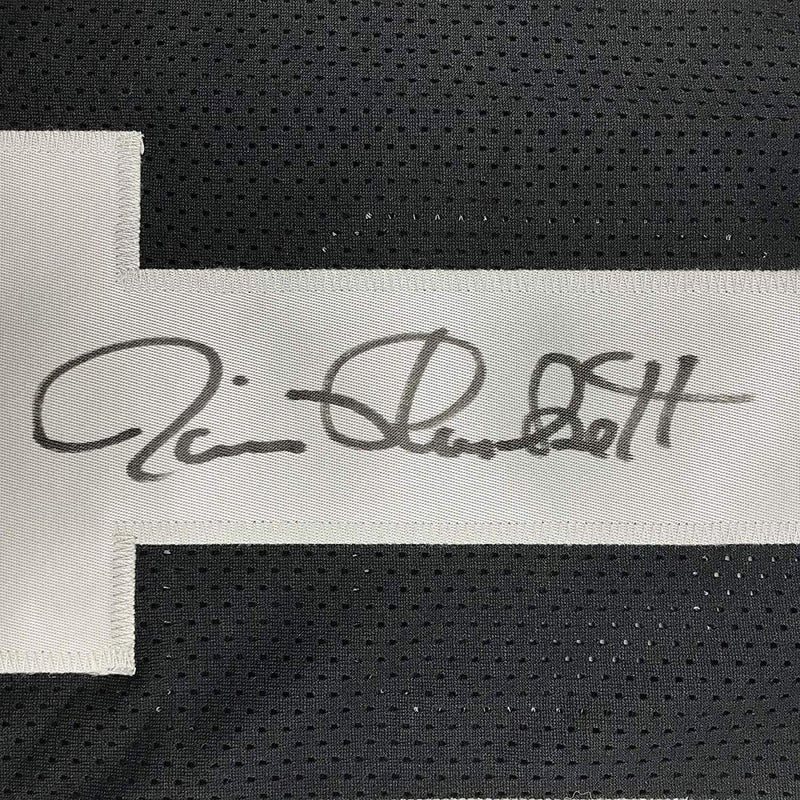 Framed Autographed/Signed Jim Plunkett 35x39 Oakland Black Football Jersey JSA COA