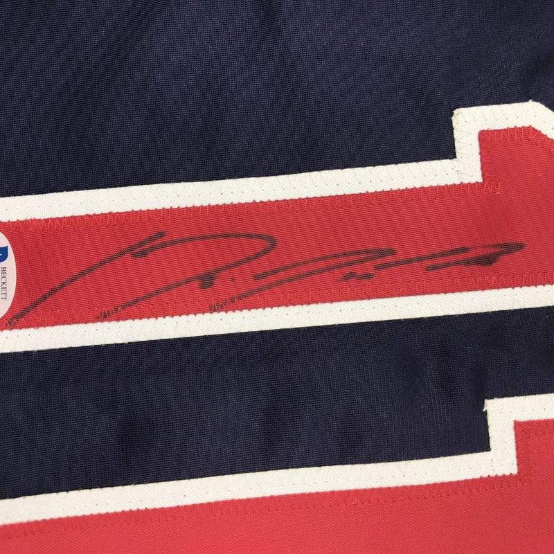 Autographed/Signed Jose Ramirez Cleveland Blue Baseball Jersey Beckett BAS COA