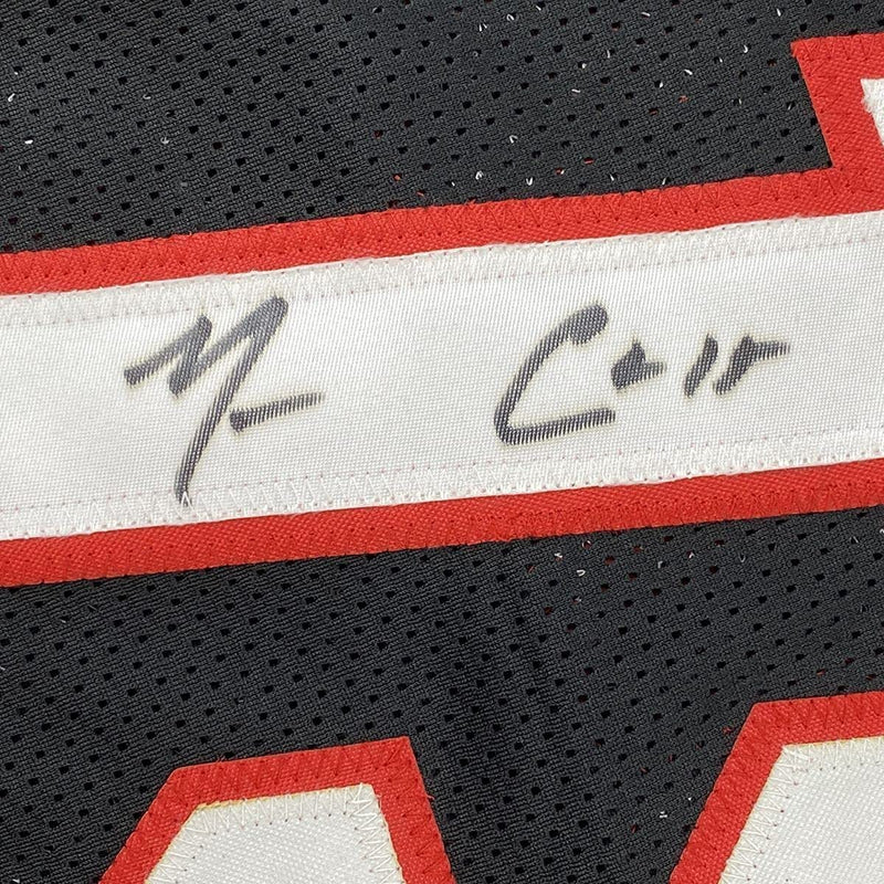 Framed Autographed/Signed Mario Chalmers 35x39 Miami Black Basketball Jersey JSA COA