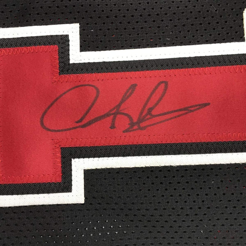 Autographed/Signed Dennis Rodman Chicago Black Basketball Jersey JSA COA