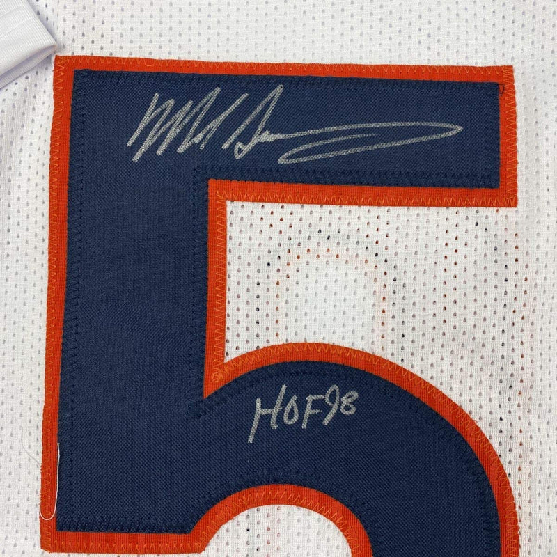 Autographed/Signed Mike Singletary HOF 98 Chicago White Football Jersey JSA COA