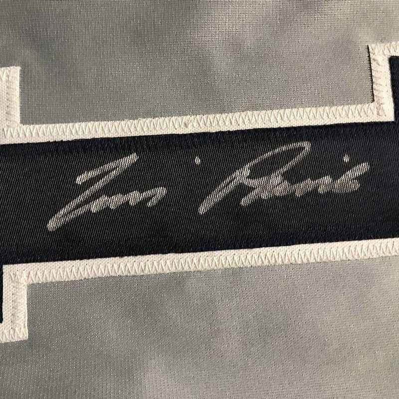 Framed Autographed/Signed Tim Raines 35x39 New York Yankees Grey Baseball Jersey JSA COA