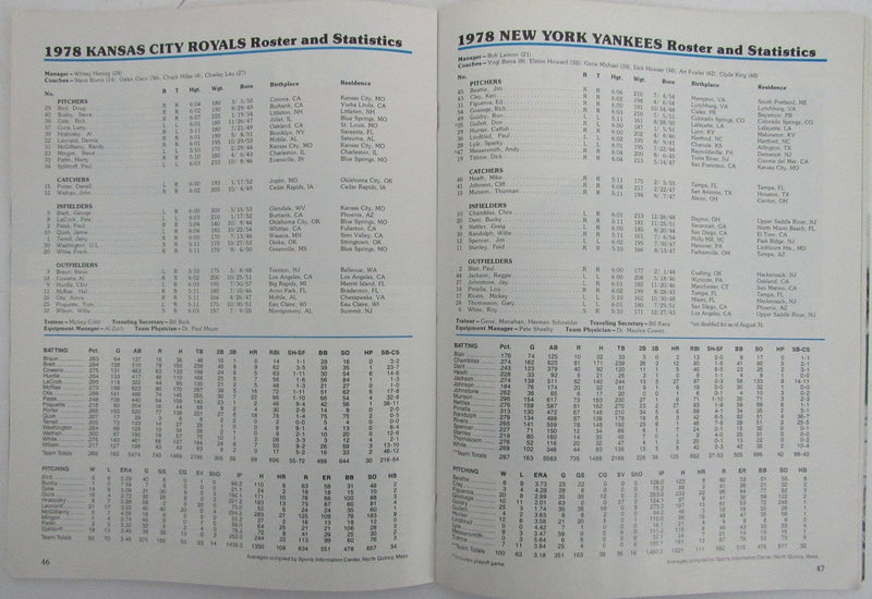 1978 World Series Los Angeles Dodgers vs. New York Yankees Program 175622