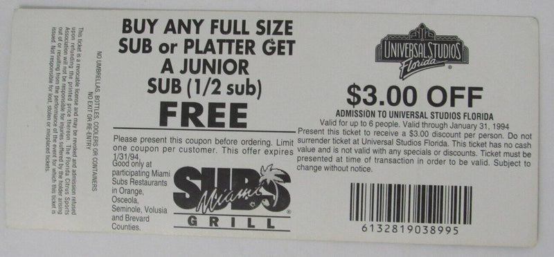 1994 Florida Citrus Bowl Football Game Ticket Stub Penn State vs. Tennessee
