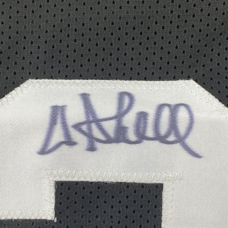 Framed Autographed/Signed Donnie Shell 35x39 Pittsburgh Black Football Jersey JSA COA