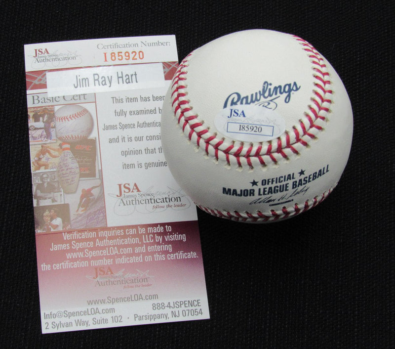 Jim Ray  Hart Signed/Auto Yankees 100th OML Baseball JAS 186613